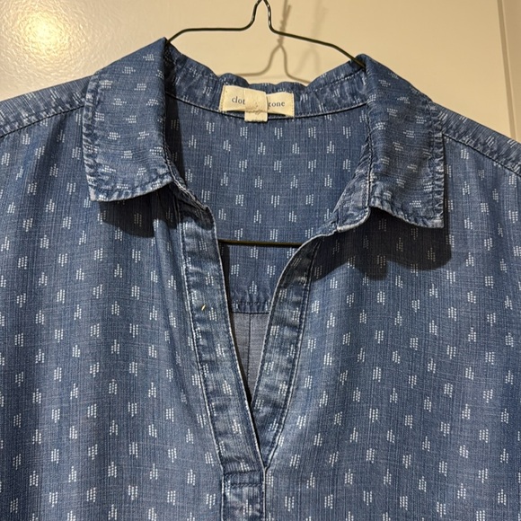 Anthropologie cloth & stone chambray collared dress with pockets - Picture 3 of 6